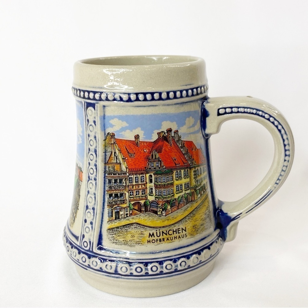 Vintage Original Gerzit Munich München 3 Panel Beer Stein West Germany
